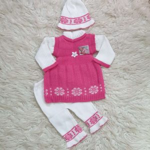 Girl Winter Wool Clothing Set (Pink)